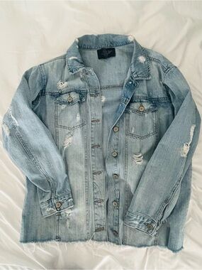 Daytrip Light Blue Distressed Jean Jacket